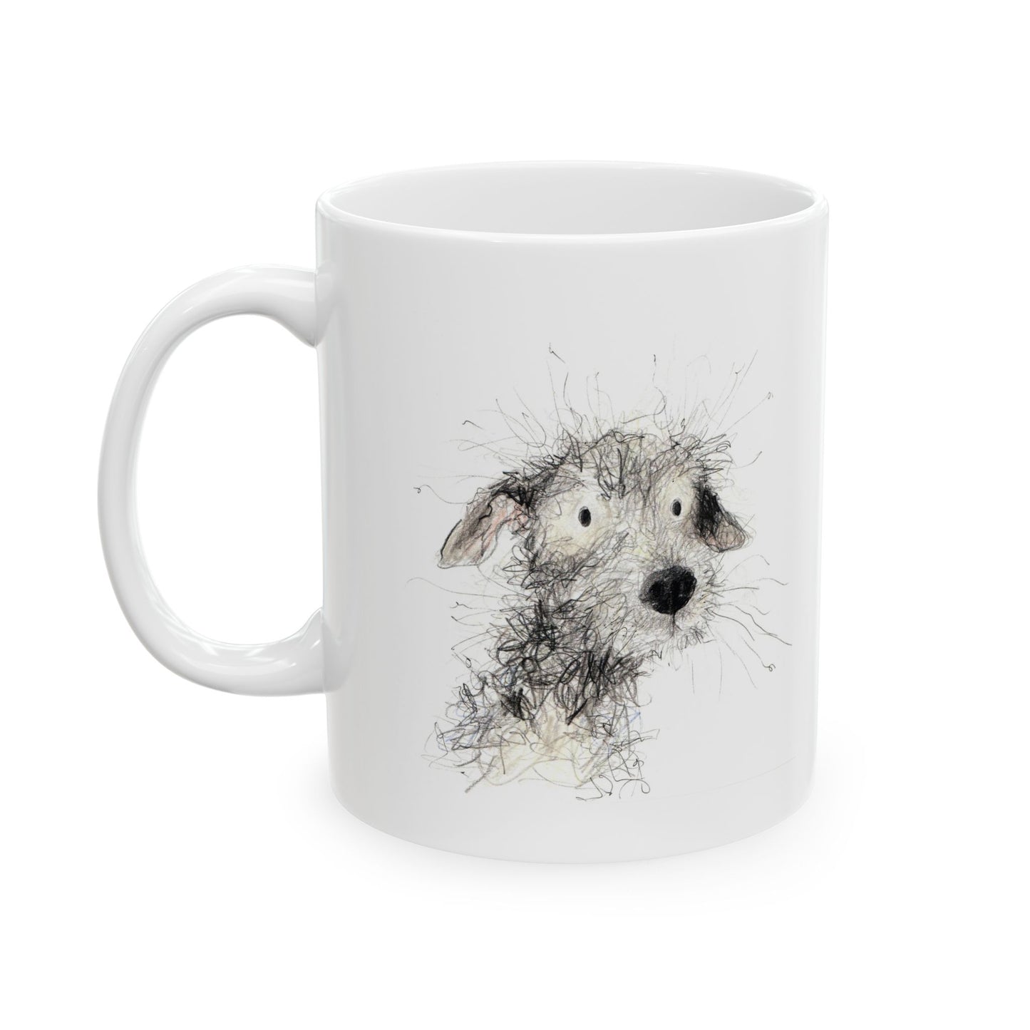 Funny Cute Dog Ceramic Mug — Adorable Animal Art Coffee Cup (11oz, 15oz)